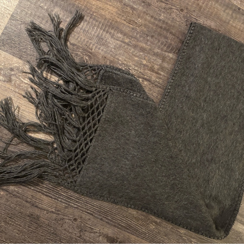 Cozy Gray Fringe Scarf